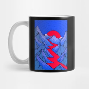 Red moon river Mug